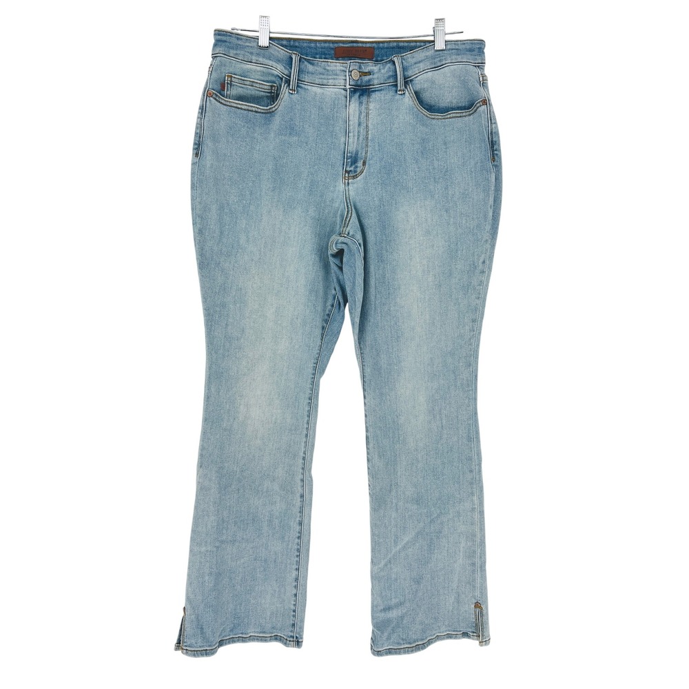 Judy Blue Bootcut Jeans Womens 18W Light Wash Side Slit Denim Casual Boho